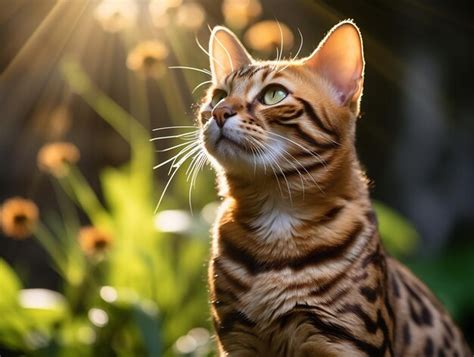 Premium Photo Epic Bengal Cat Photography In Bright Sun