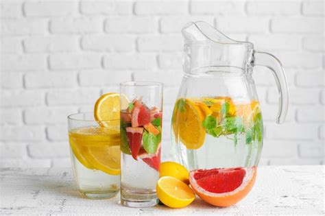 Premium Photo Refreshing Cold Citrus Water With Mint