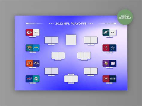 2022-23 NFL Playoff Bracket Printable Poster, Digital Download - Etsy