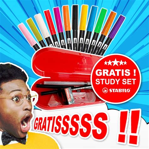 Jual Gratis Tombow Dual Brush Pen Bonus Study Set Stabilo Shopee