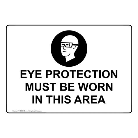 Eye Protection Required When Working Sign With Symbol Nhe