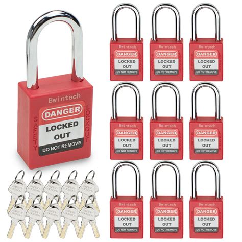 Buy Bwintech Pcs Mm Keyed Different Red Safety Padlock Lockout