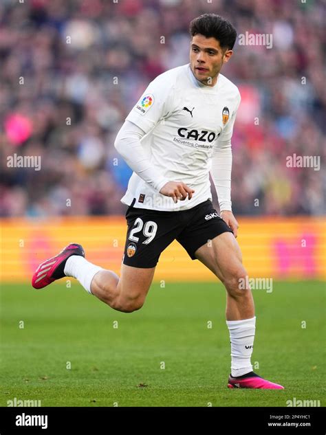 Barcelona Spain Fran Perez Of Valencia Cf During The La