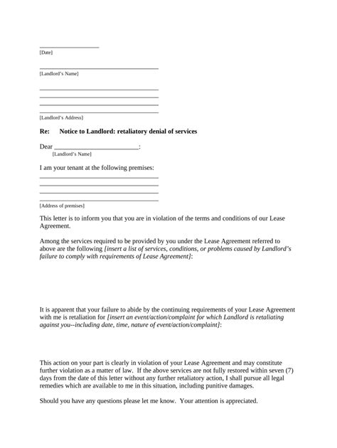 Tenant Landlord Notice Doc Template Pdffiller