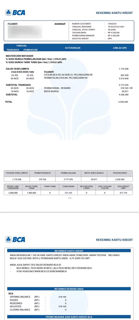 Detail Contoh Tagihan Kartu Kredit Bca Koleksi Nomer 34