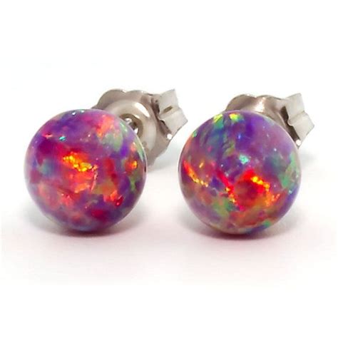 6mm Australian Royal Lavender Opal Ball Stud Post Earrings Etsy