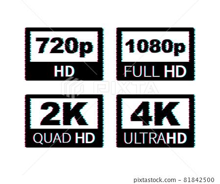 Video Dimension Labels Video Resolution Stock Illustration