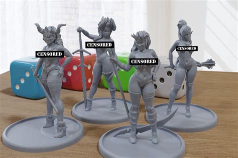 Brutal Sexy Pinups 3d Printed Minifigures For Fantasy Miniature Tabletop Games Dnd Frostgrave