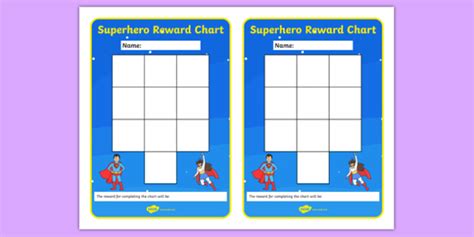 Superhero Themed Reward Chart Teacher Made