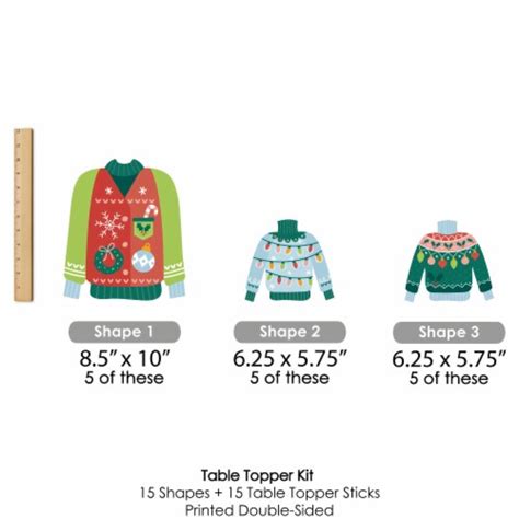 Big Dot Of Happiness Colorful Christmas Sweaters Holiday Centerpiece