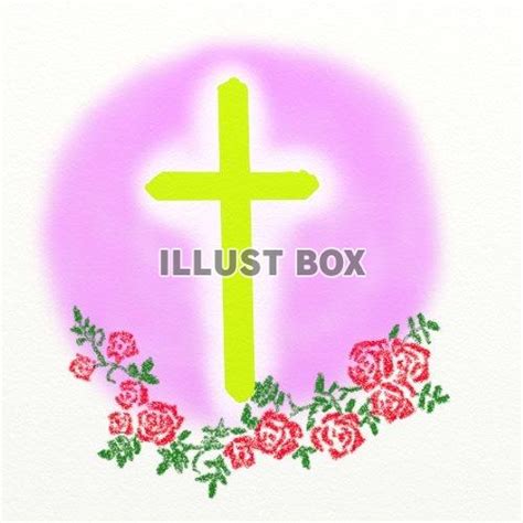 無料イラスト 十字架バラデザイン