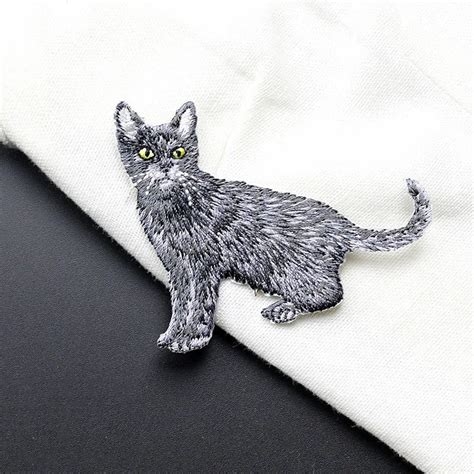 Free Shipping 2 Pieces Lot Black Cat Iron On Patch Embroidered Good