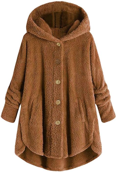 Teddyfleece Jacke Damen Plüsch Mantel Jacke Outwear Frauen Coat Teddy