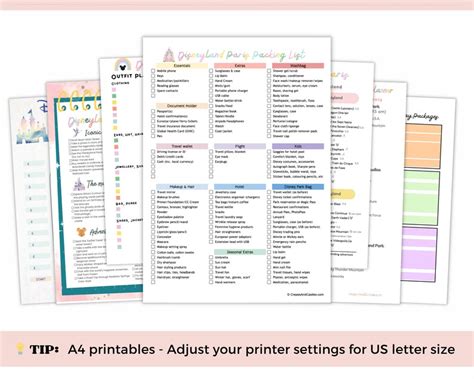 Planner Disneyland Paris Cheat Sheet Bundle Instant Pdf Etsy Uk