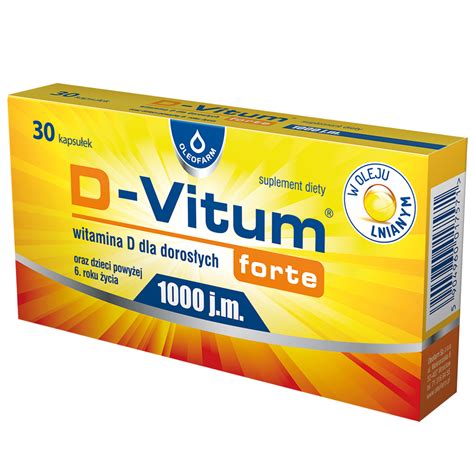 D Vitum forte 1000 j m suplement diety 30 kapsułek Data ważności 29