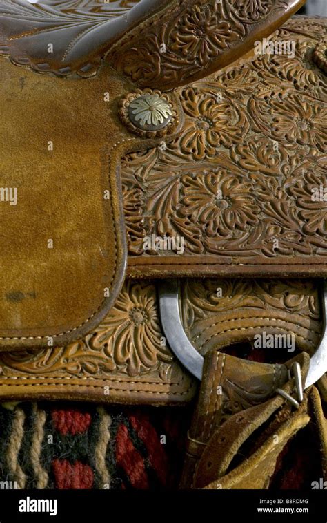 Western Saddle Detail Stock Photo Alamy
