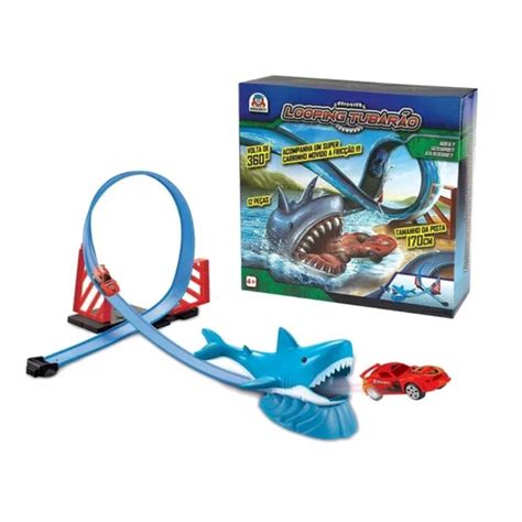 Pista De Carrinho Tubarão Hot City Looping Brinquedo Meninos Submarino