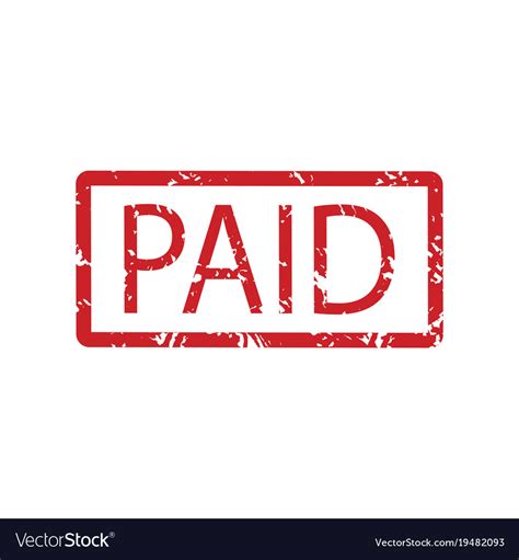 Paid rubber stamp Royalty Free Vector Image - VectorStock