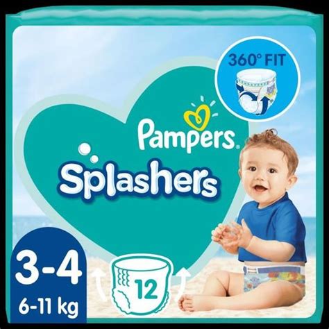 Pampers Splashers Taille 3 4 6 11 Kg 12 Couches Culottes De Bain