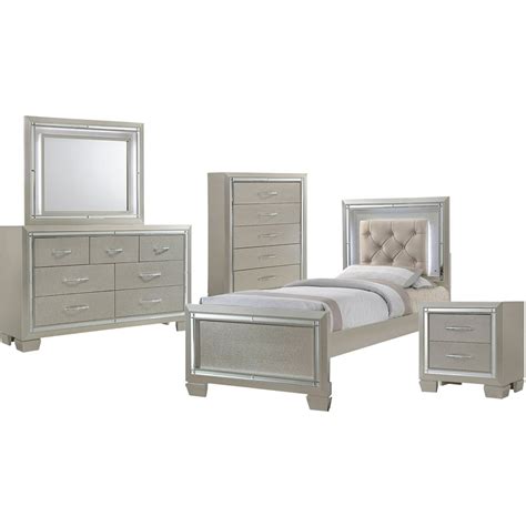 Cambridge Elegance 5 Piece Twin Size Bedroom Suite Bed Frame Dresser