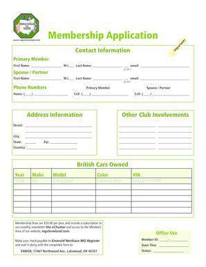 Fillable Online Membership Application Indd Fax Email Print PdfFiller