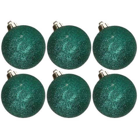 X Stuks Kunststof Glitter Kerstballen Petrol Groen Cm Kerstbal