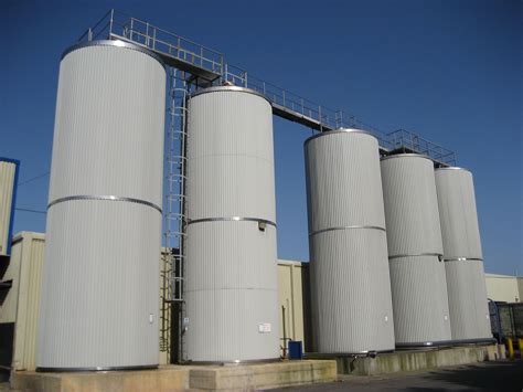 Stainless Steel Storage Tanks Used To Store Milk In The Dairy Industry