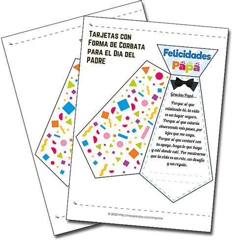 Tarjetas En Forma De Corbata Para Papá Manualidades Por El Día Del Padre Ideas Para Regalar E