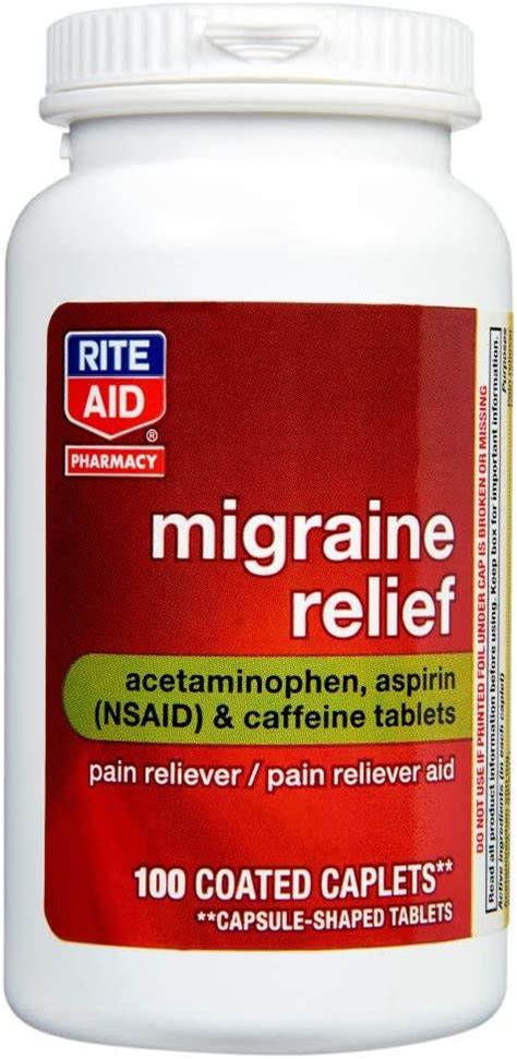 Rite Aid Migraine Relief Acetaminophen Mg Aspirin Mg Caffeine