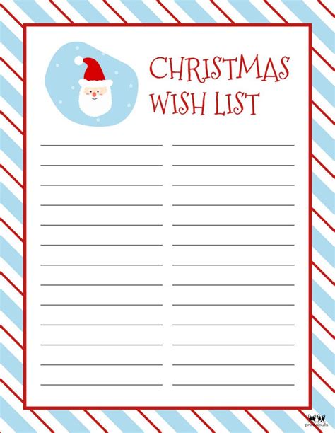 Printable Christmas Lists 25 Free Printables Artofit