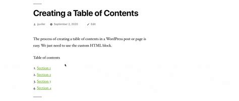 How To Create A Table Of Contents In Wordpress Manually Or With A Plugin