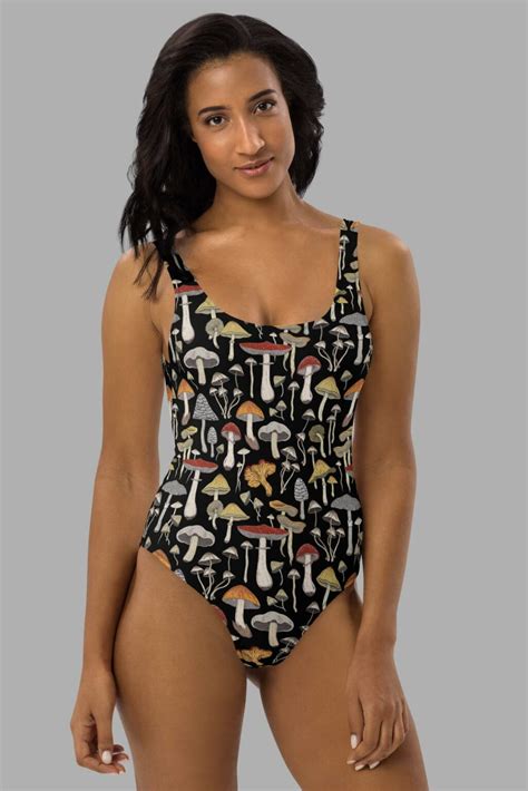 Mushroom Print One Piece Swimsuit Cosmic Drifters