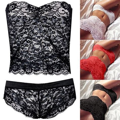 Lady S Sexy Corset Lace Push Up Vest Top Girl Bra Pants Set Underwear