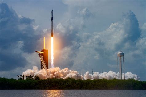 Spacex Falcon 9 Rocket And Crew Dragon Capsule Launches From Cape