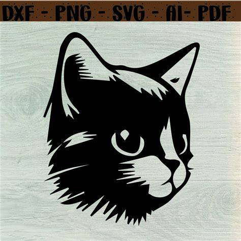 Cat Face Outline Svg, Cat SVG, Cute Cat Face Svg, Cat Face Silhouette ...