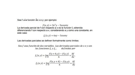 Derivadas Parciales En Funciones Escalares De Variable Vectorial De Dos