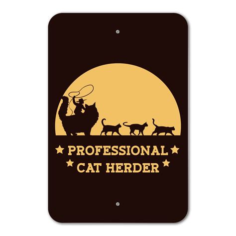 Professional Cat Herder Funny Home Business Office Sign - Walmart.com ...