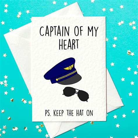 Captain Of My Heart Funny Card For A Captain Pilot Birthday Card Anniversary Card Airline