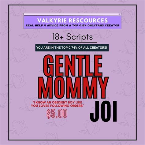 Gentle Mommy Joi Script Adult Content Onlyfans Camgirl Etsy