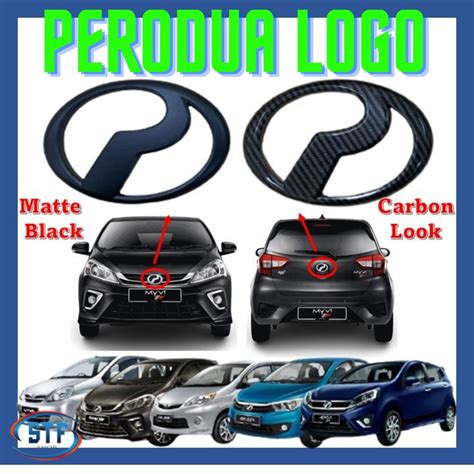 Lambang Perodua Logo Emblem Matte Black Carbon Logo Steering Myvi Lagi