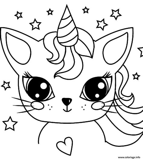 Coloriage Chat Licorne Princesse Jecolorie