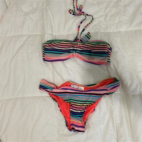 California Waves Rainbow Bikini Set Depop