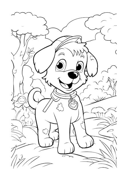 Coloriages De Chiens Coloriages De Chiots Et Coloriages D Animaux Pour Enfants Dessin Au Trait