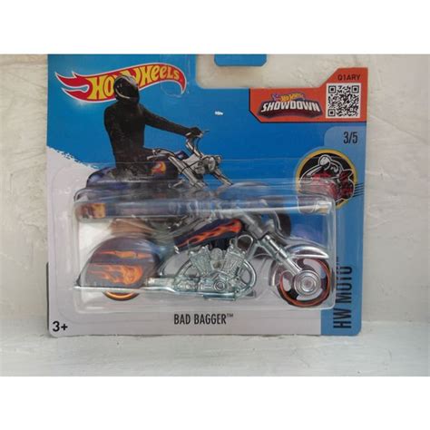 Hot Wheels Bad Bagger Metallic Blue With Orange Flames Treasure Hunt Hw Motto Perfect Birthday
