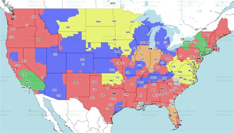 Nfl Tv Schedule And Broadcast Map Week