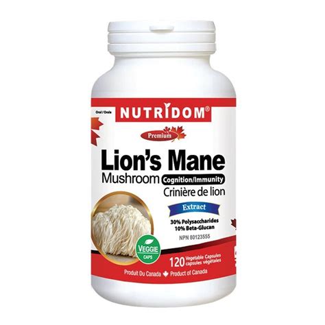 Nutridom Lion S Mane Mushroom 500mg 120 Veg Capsules Nutrition Plus