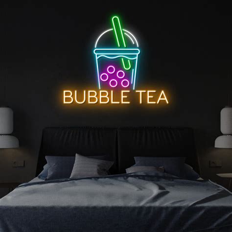 Bubble Tea Neon Sign Boba Tea Neon Sign Wall Decor Neon Sign Custom