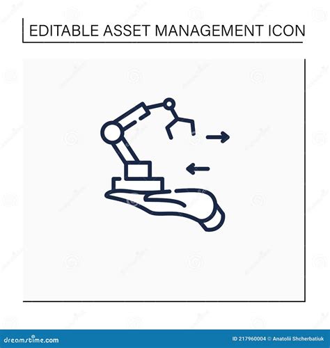 Fixed Asset Management Line Icon Stock Vector Illustration Of