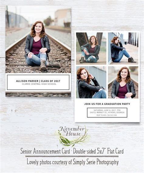 Senior Announcement Template Senior Graduation Template Senior Announcements Announcement Cards