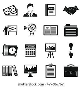 Business Plan Icons Set Simple Illustration Stock Vector (Royalty Free ...